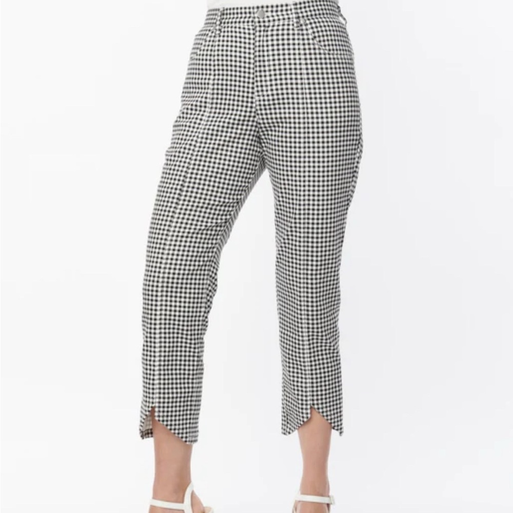 Smak Parlour XL Black and White Checkered Women's Cropped Pants